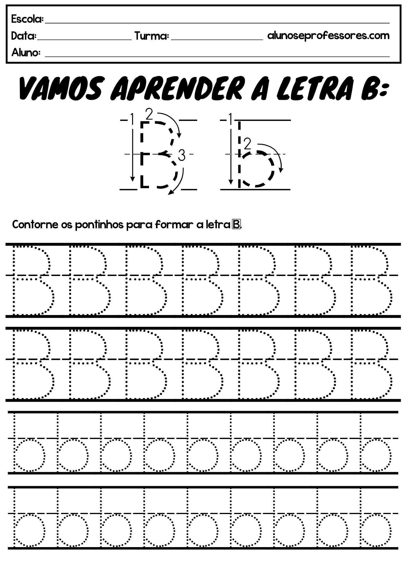 Atividades A Letra B Prontas Para Imprimir Alunos E Professores