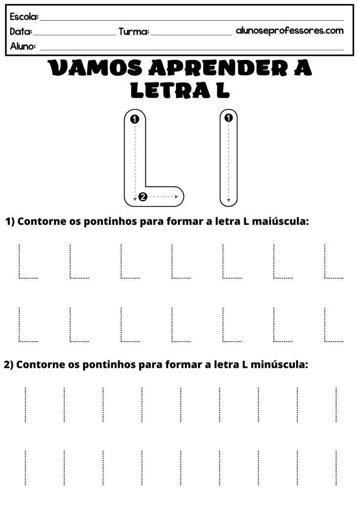 Atividades A Letra L Para Imprimir Alunos E Professores