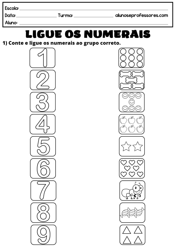 Atividades De N Meros E Quantidades Para Imprimir Alunos E Professores