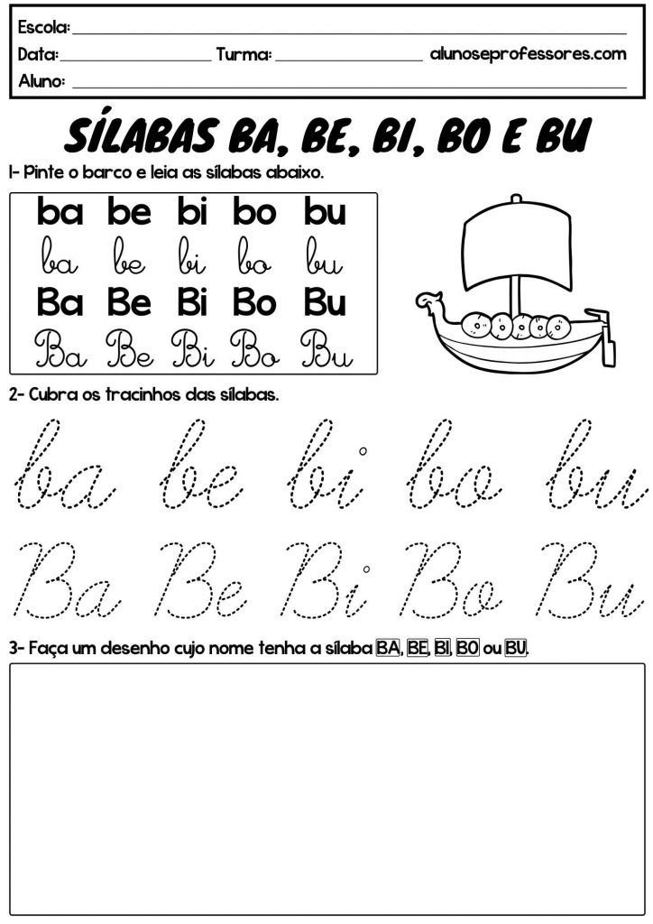 Atividades Com A Letra B Prontas Para Imprimir Alunos E Professores