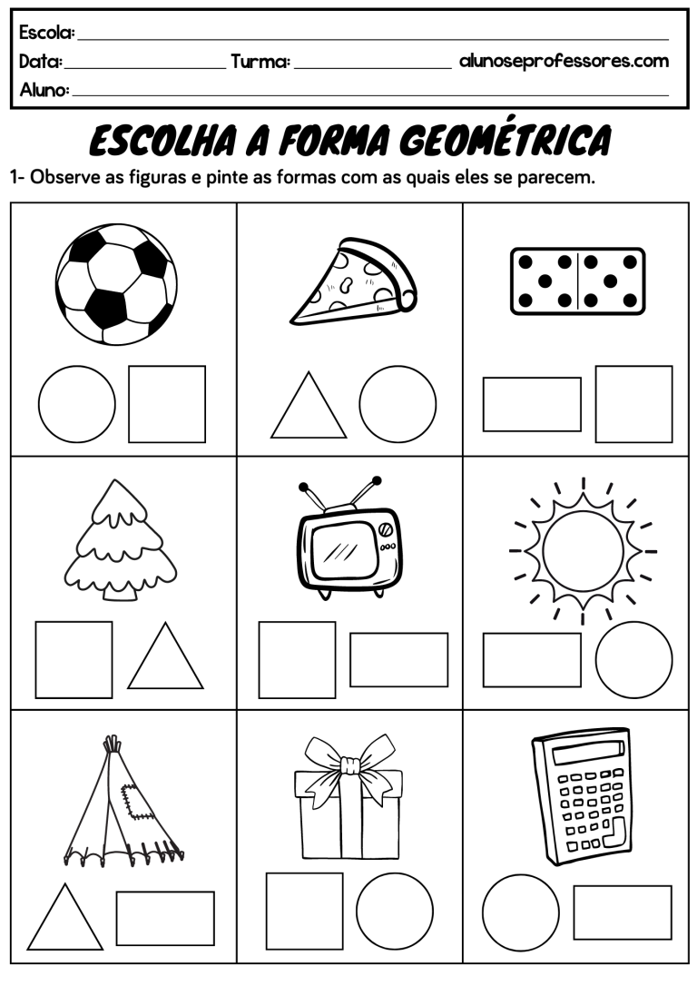 Atividades Sobre Formas Geométricas Alunos E Professores