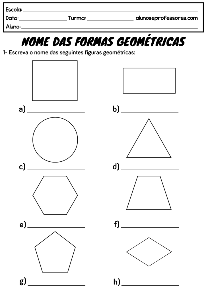 Atividade Formas Geométricas Semelhanças 118 2130