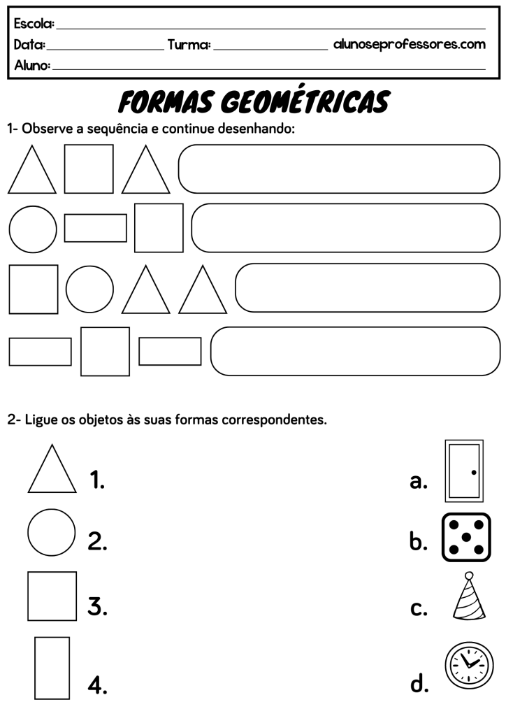 Atividades Sobre Formas Geométricas | Alunos E Professores