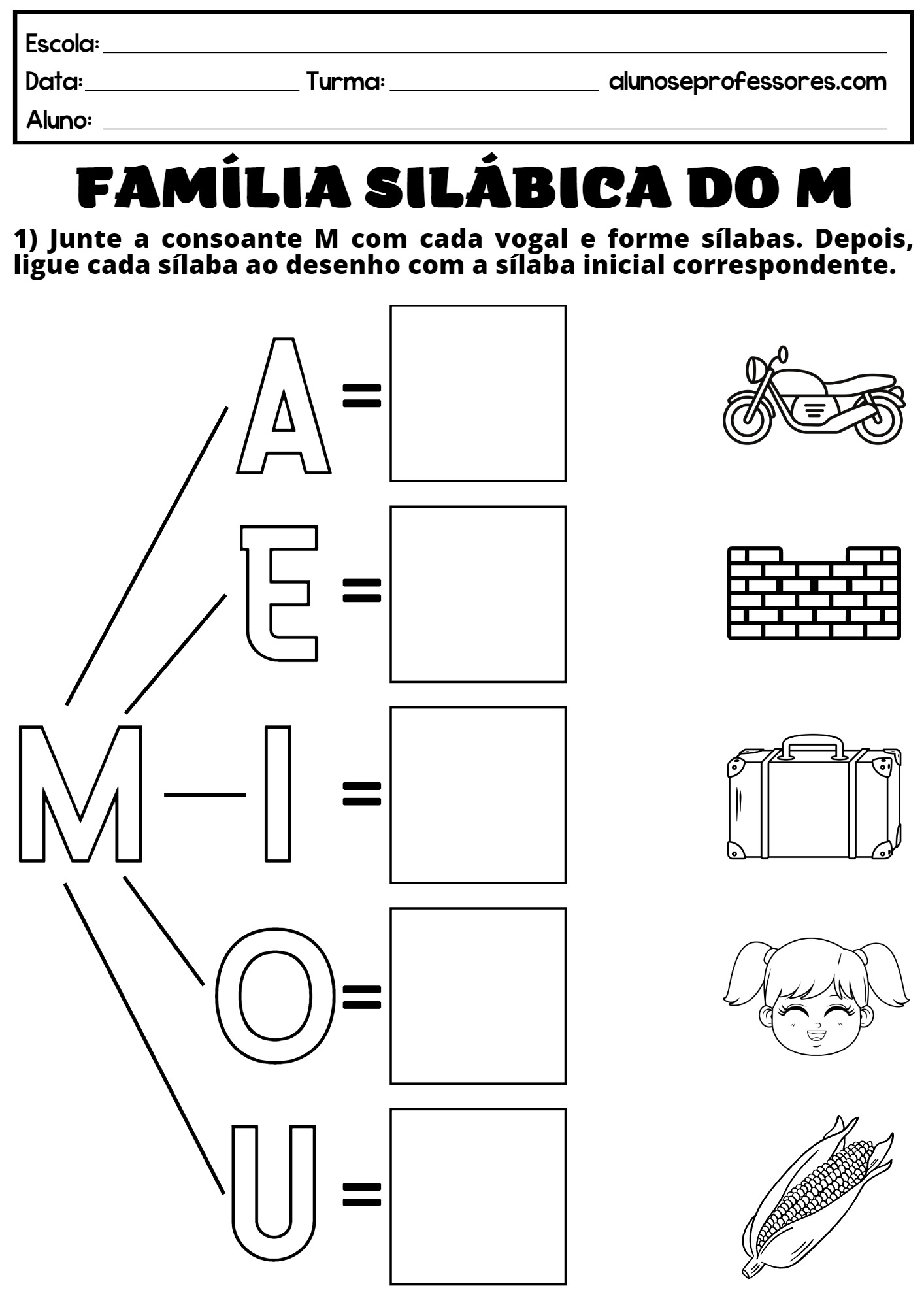 Atividades Com A Família Silábica Do M Para Imprimir Alunos E Professores 