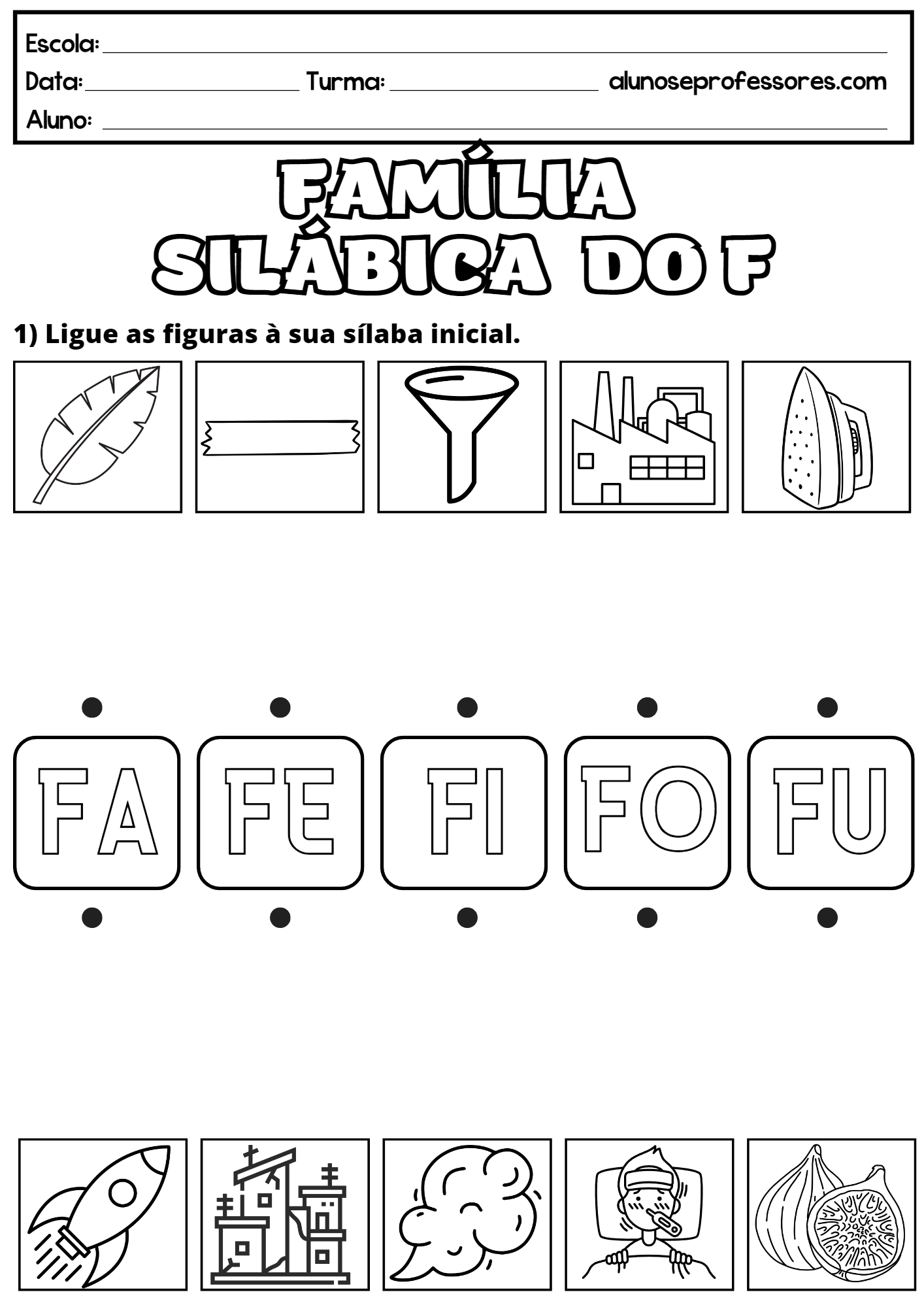 Atividades Com A Família Silábica Do F Para Imprimir Alunos E Professores