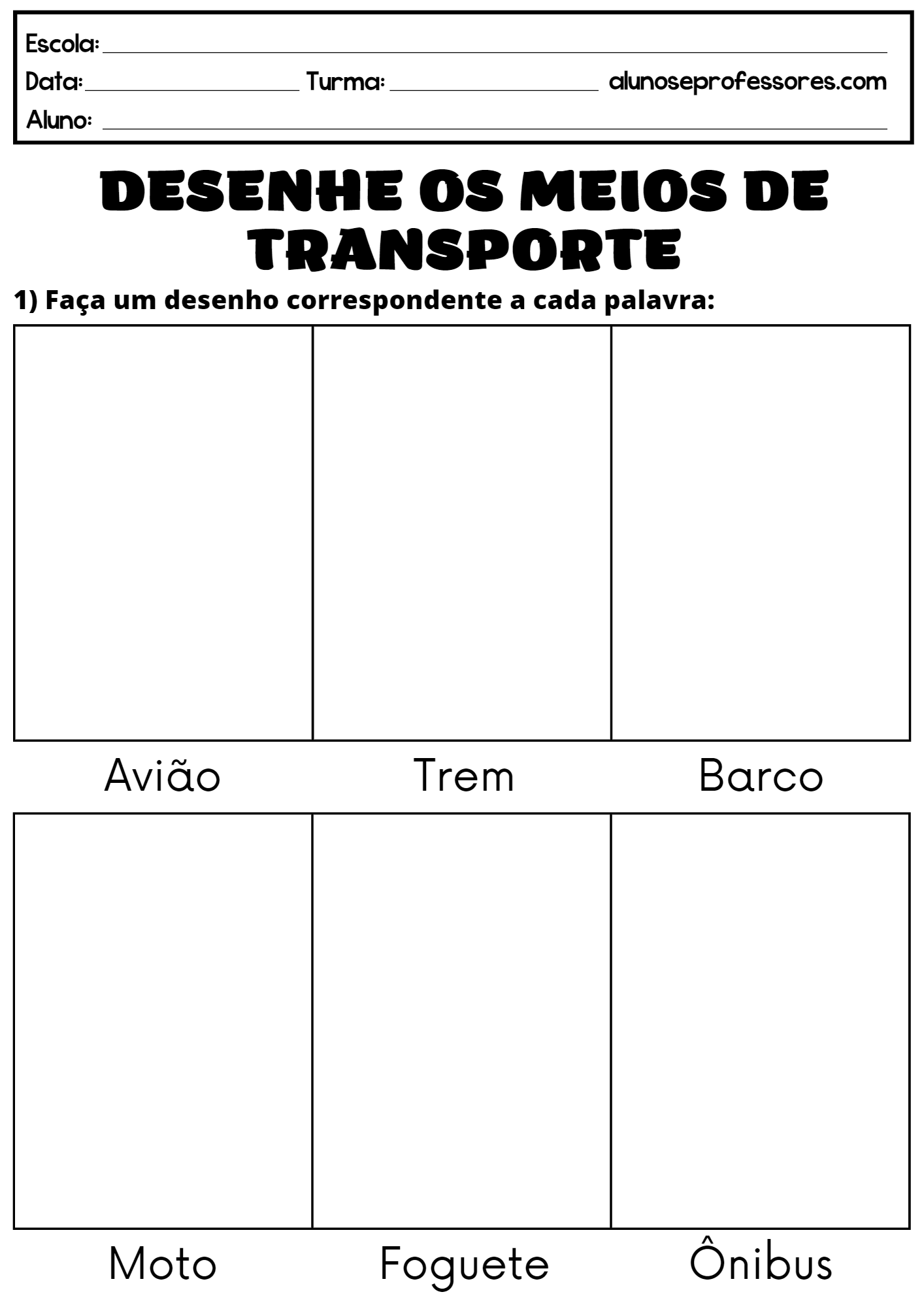 Atividades Sobre Meios De Transporte Para Imprimir | Alunos E Professores