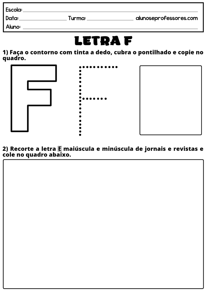 Atividades Com A Letra F Para Imprimir Alunos E Professores