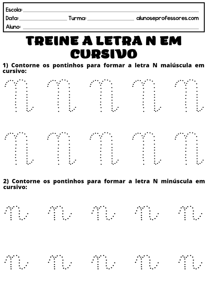 Atividades Com A Letra N Para Imprimir Alunos E Professores