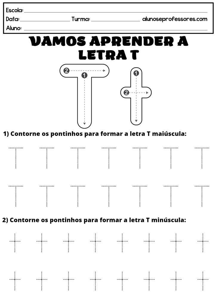 Atividades Com A Letra T Para Imprimir Alunos E Professores