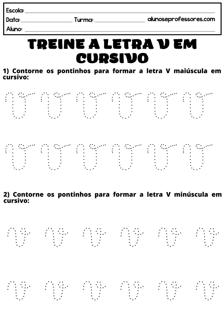 Atividades Com A Letra V Para Imprimir Alunos E Professores